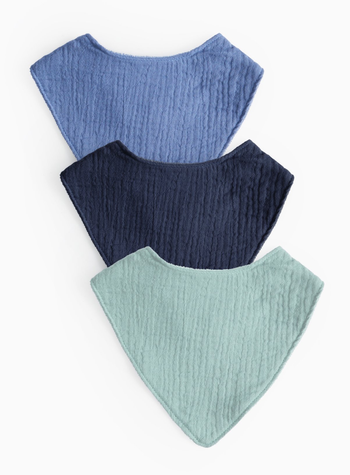 Blue Blue Cotton Hanky Bibs 3 Pack One Size - Tu by Sainsbury's