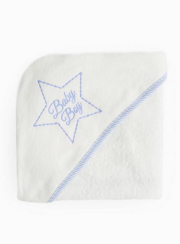 Baby Boy Star Hooded Towel One Size