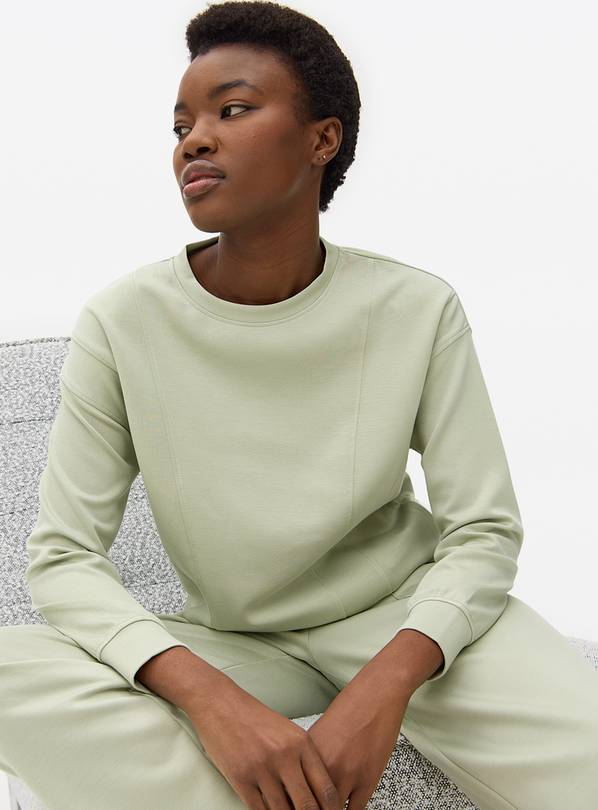 Green Seam Scuba Co-ord Lounge Top S