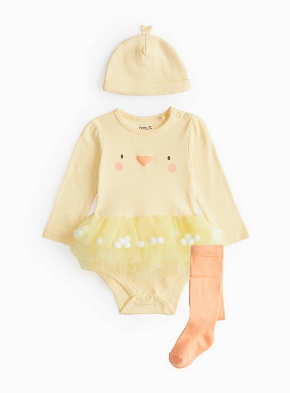 Easter Chick Tutu Bodysuit Set 12-18 months