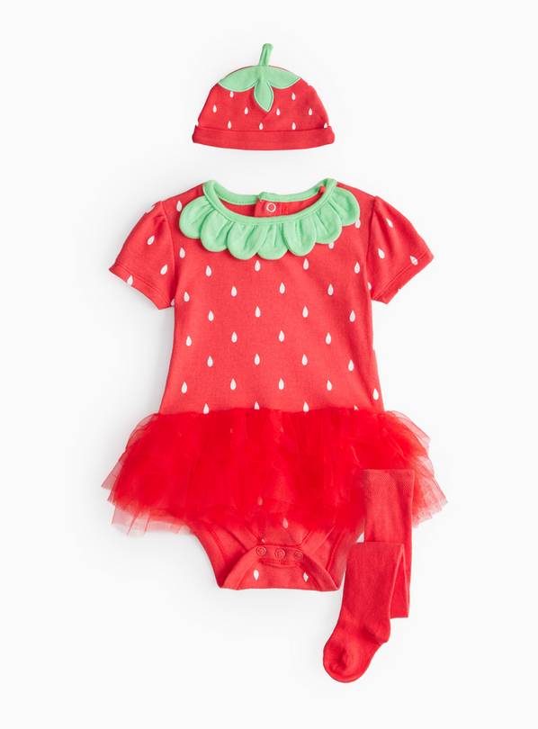 Strawberry Print Tutu Bodysuit Set 3-6 months