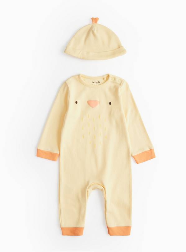 Easter Chick Printed Sleepsuit & Hat Set 12-18 months