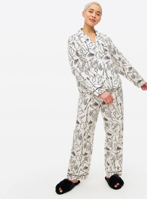 Mono Wine and Dine Printed Traditional Pyjamas 10