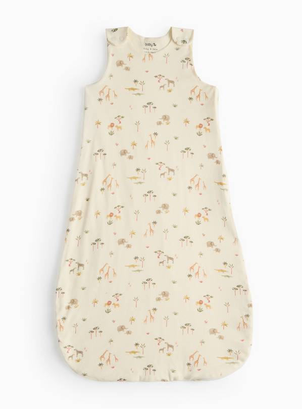 Cream Safari Print 0.5 Tog Sleeping Bag 0-6 Months