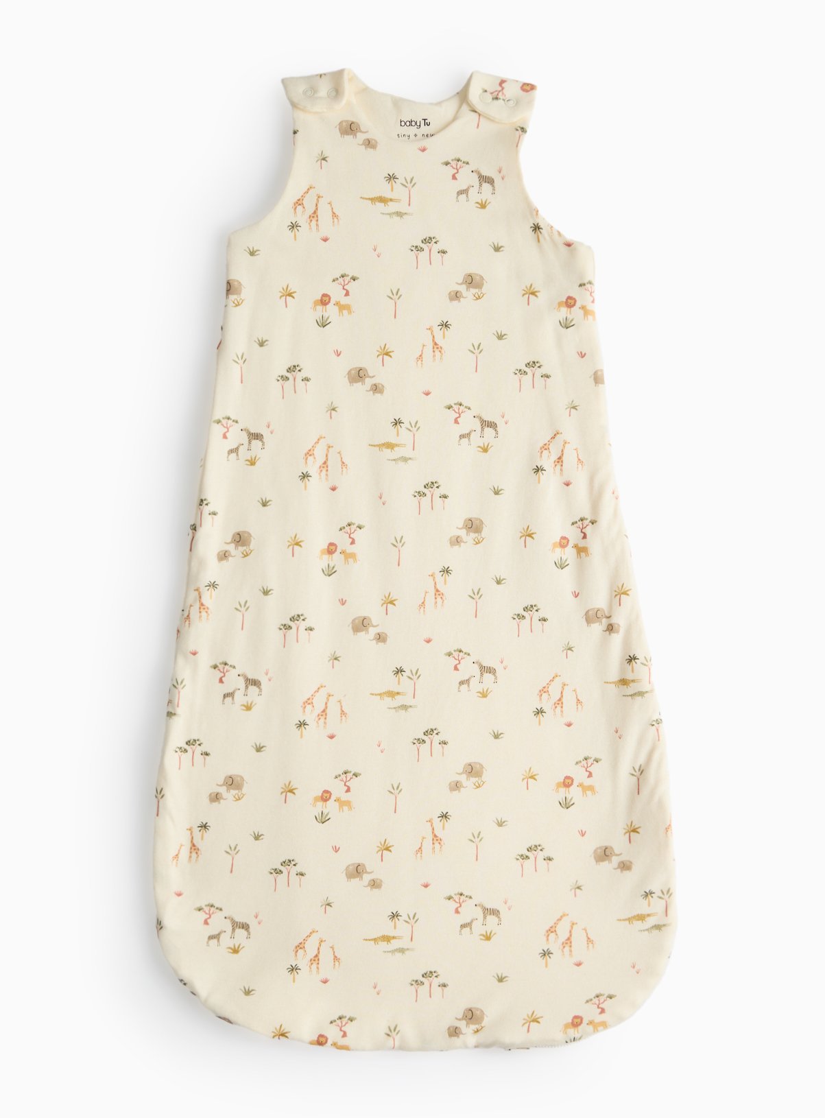 Cream Cream Safari Printed 1.5 Tog Sleepsuit (18-24 Months) - Tu by Sainsbury's