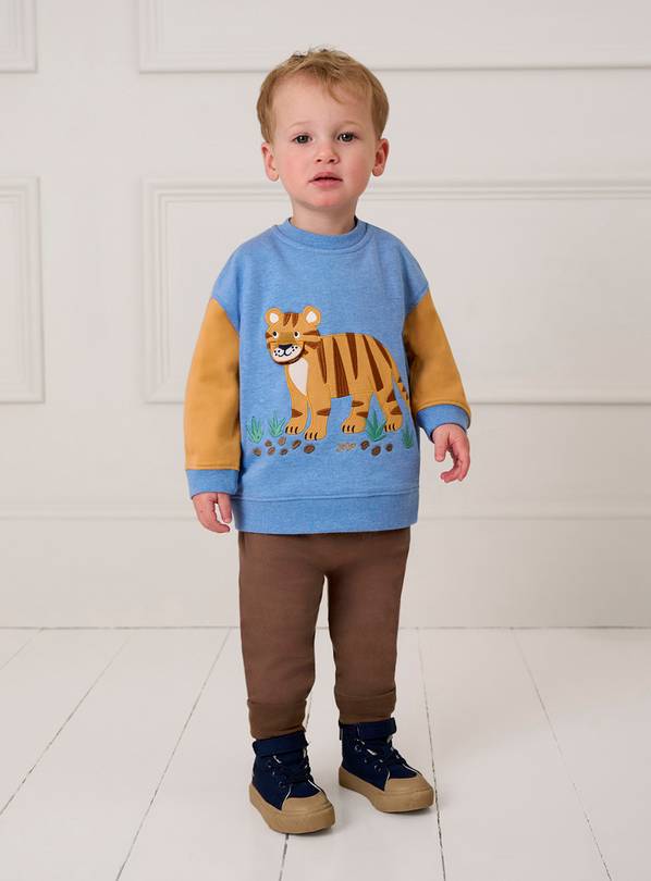 JOJO MAMAN B&Eacute;B&Eacute; Tiger Applique Sweatshirt & Jogger Set 18-24 month