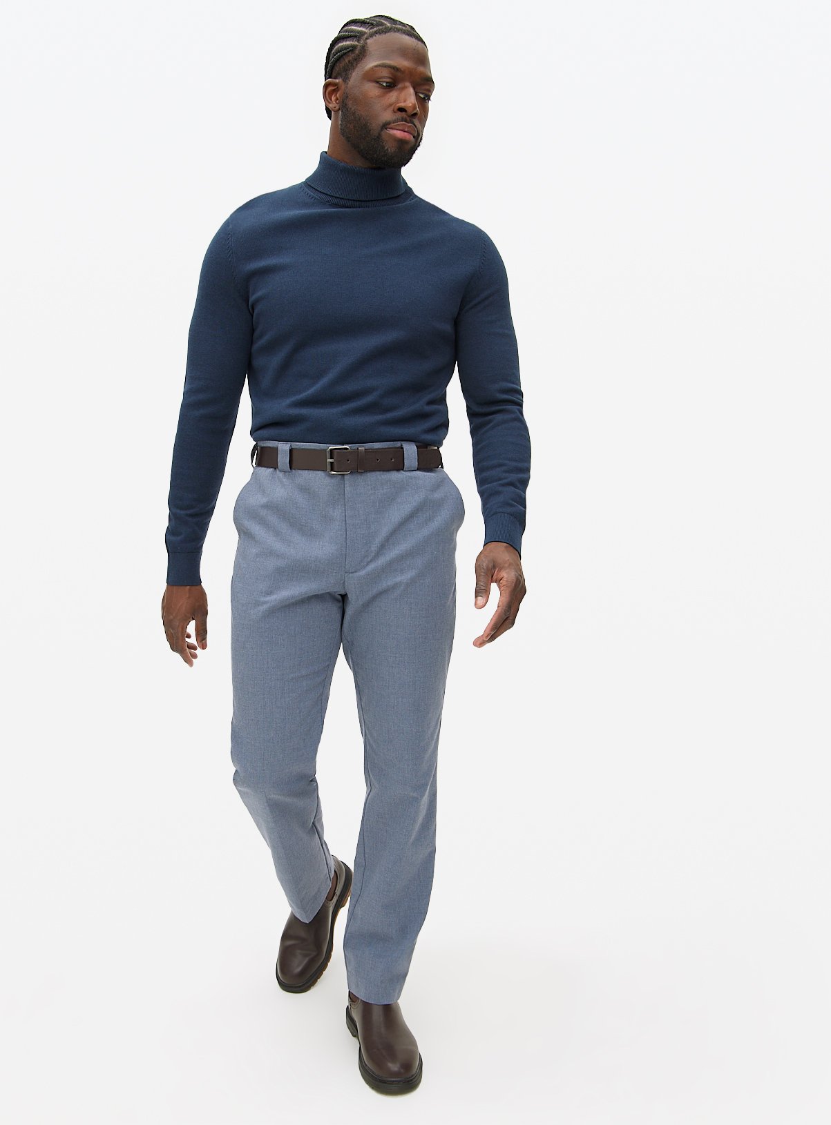 Men's Blue Straight-Leg Chinos