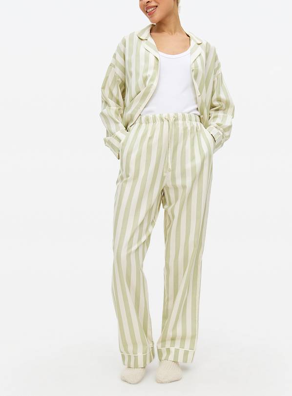 Green Stripe Poplin Co-ord Pyjama Bottoms 18