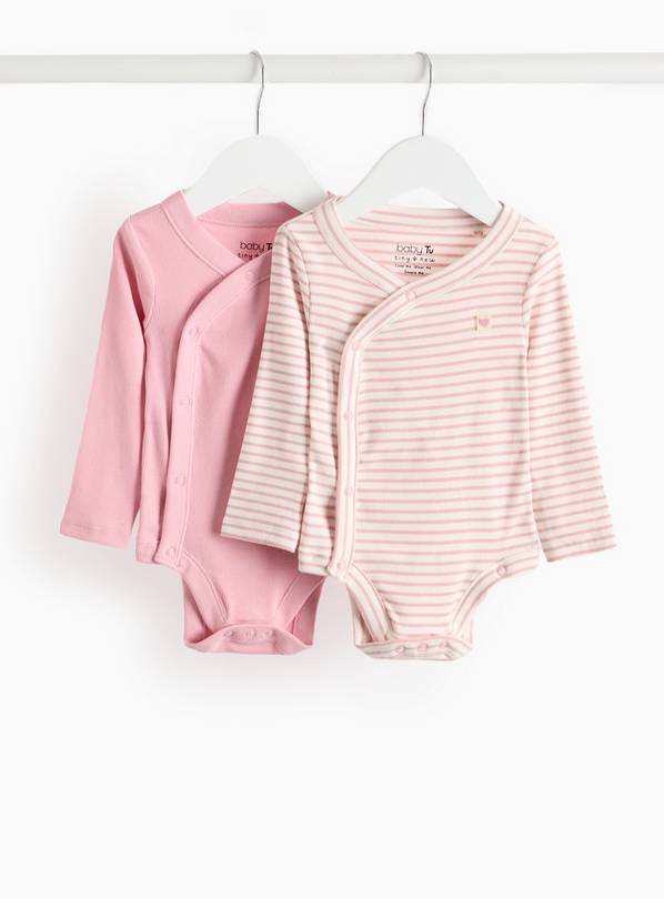 Pink Wrap-Front Bodysuit 2 Pack Up to 3 mths