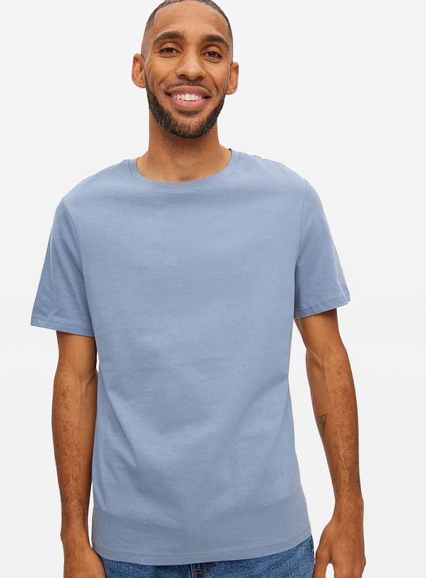 Blue Regular Crew Neck T-Shirt XXXL