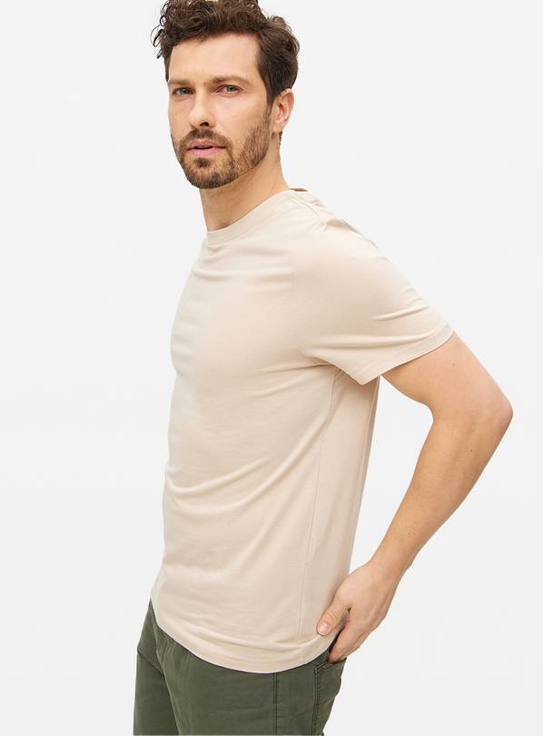 Cream Regular Crew Neck T-Shirt XXXL