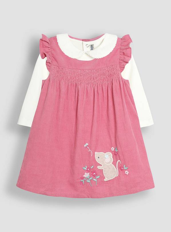 JOJO MAMAN BÉBÉ Mouse Applique Cord Baby Dress & Top Set 18-24 month