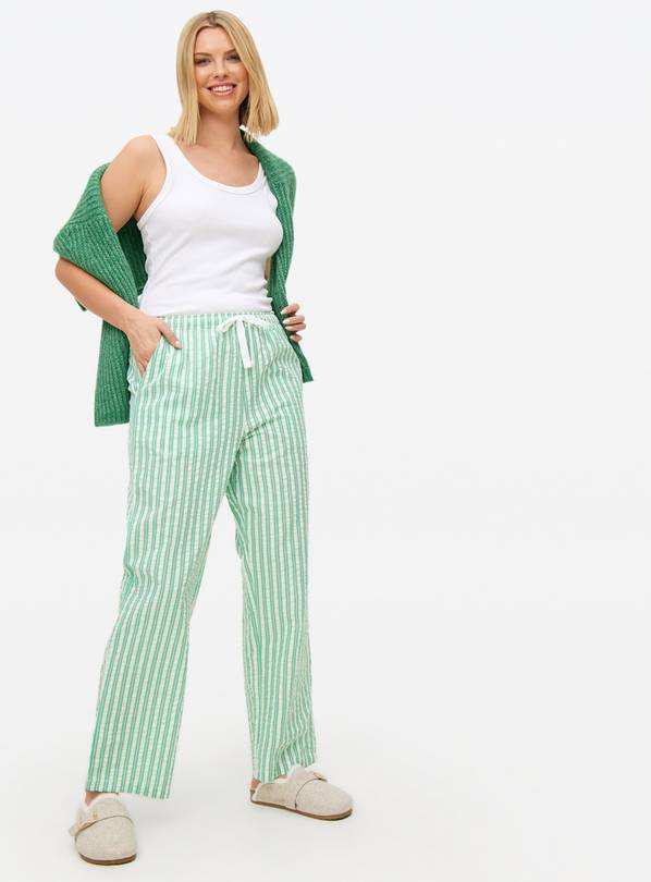 Green Stripe Seersucker Pyjama Bottoms 14