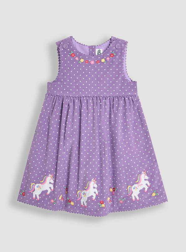 JOJO MAMAN B&Eacute;B&Eacute; Unicorn Applique Cord Dress 4-5 Years