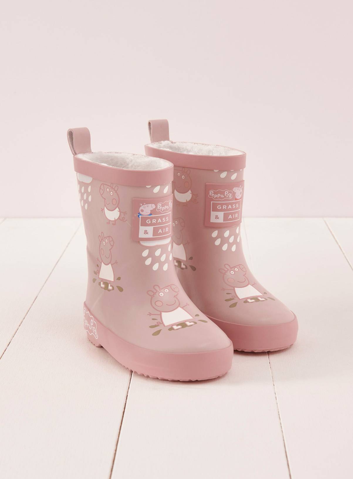 GRASS & AIR Peppa Pig Colour Changing Wellies Pink 13 Infant - Image 1