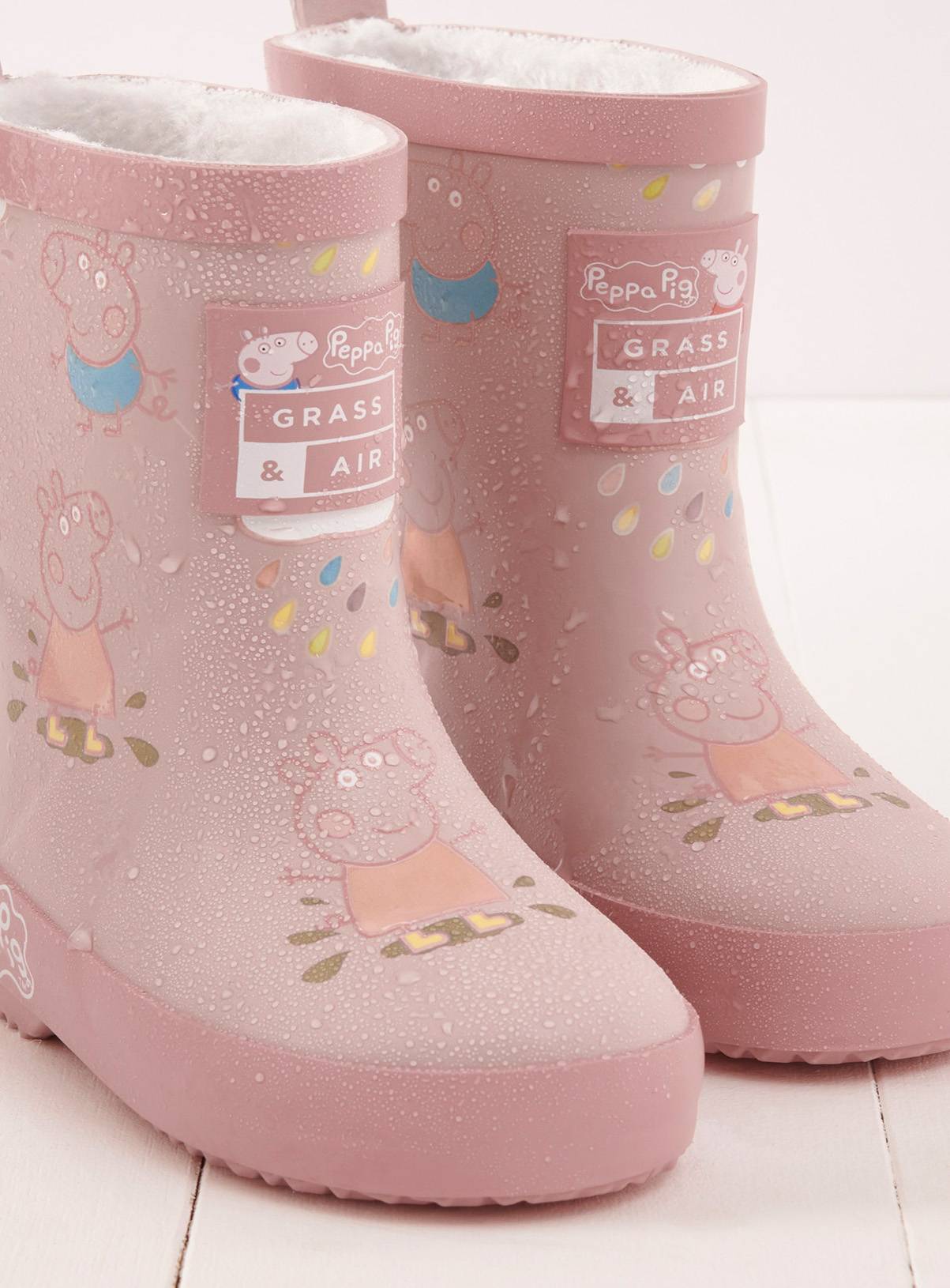 GRASS & AIR Peppa Pig Colour Changing Wellies Pink 13 Infant - Image 2
