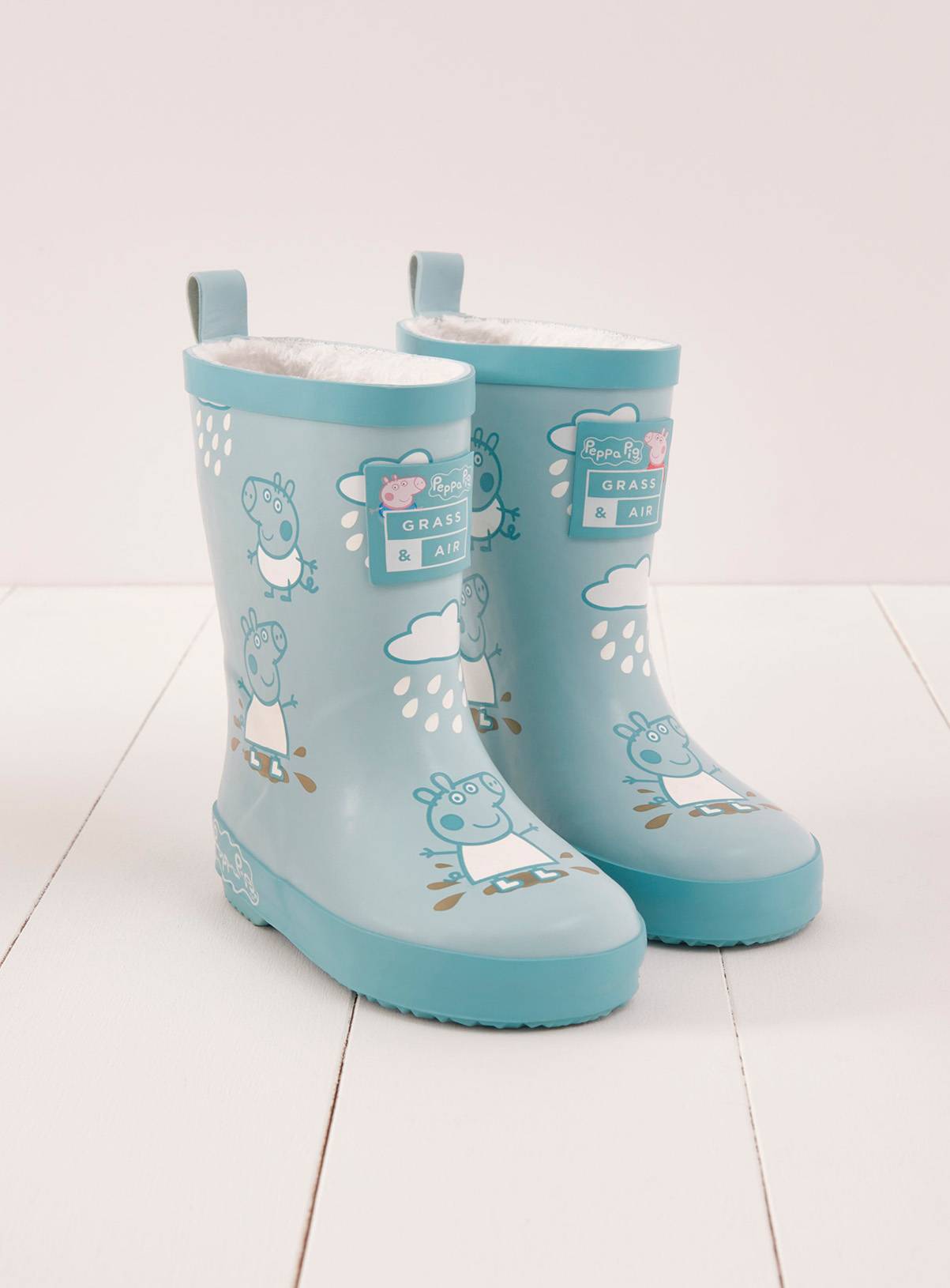 GRASS & AIR Peppa Pig Colour Changing Wellies Blue 10 Infant - Image 1