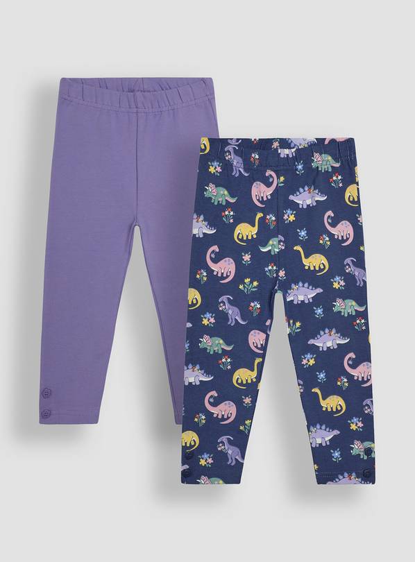 JOJO MAMAN BÉBÉ 2-Pack Dino Floral Leggings 2-3 Years