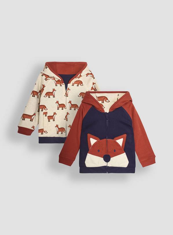 JOJO MAMAN BÉBÉ Fox Applique Reversible Hoodie 3-4 Years