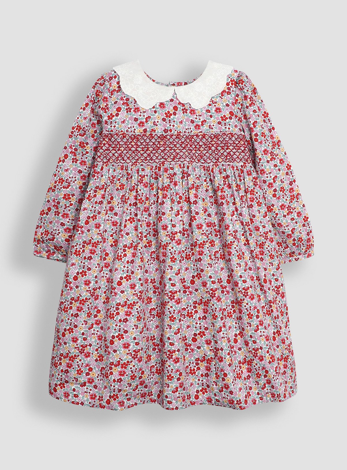 JOJO MAMAN BÉBÉ Winter Floral Print Smocked Party Dress 12-18 months