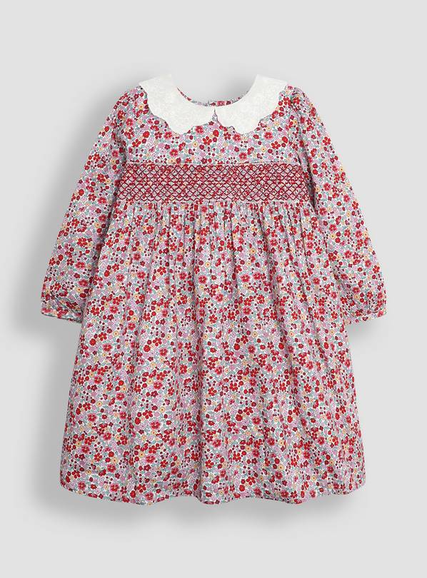 JOJO MAMAN BÉBÉ Winter Floral Print Smocked Party Dress 18-24 months