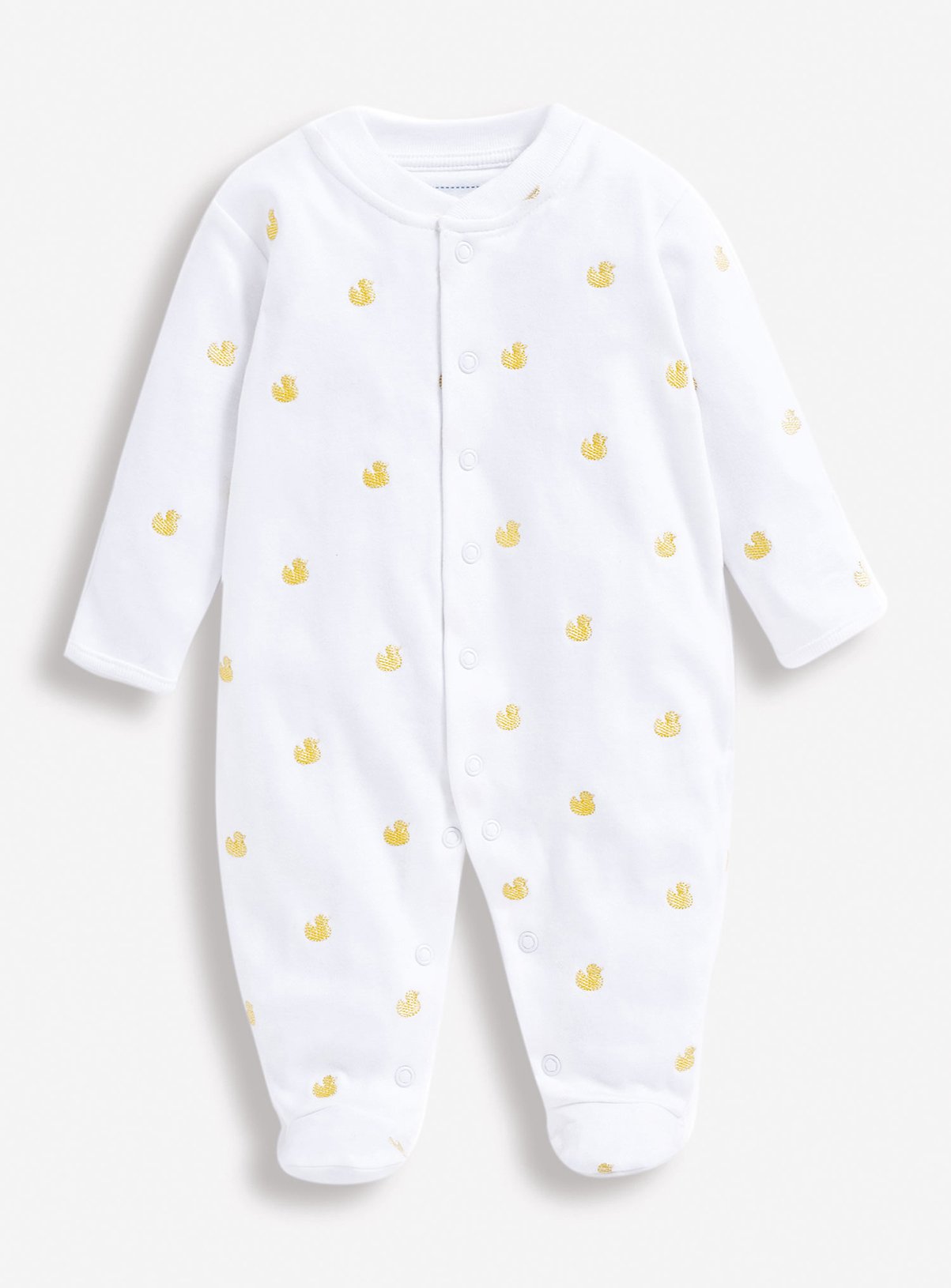 Yellow Yellow JOJO MAMAN BÉBÉ Duck Embroidered Sleepsuit - JoJo Maman Bebe by Sainsbury's