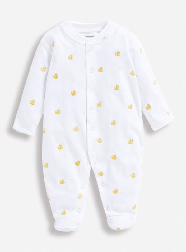 JOJO MAMAN BÉBÉ Duck Embroidered Sleepsuit Tiny Baby