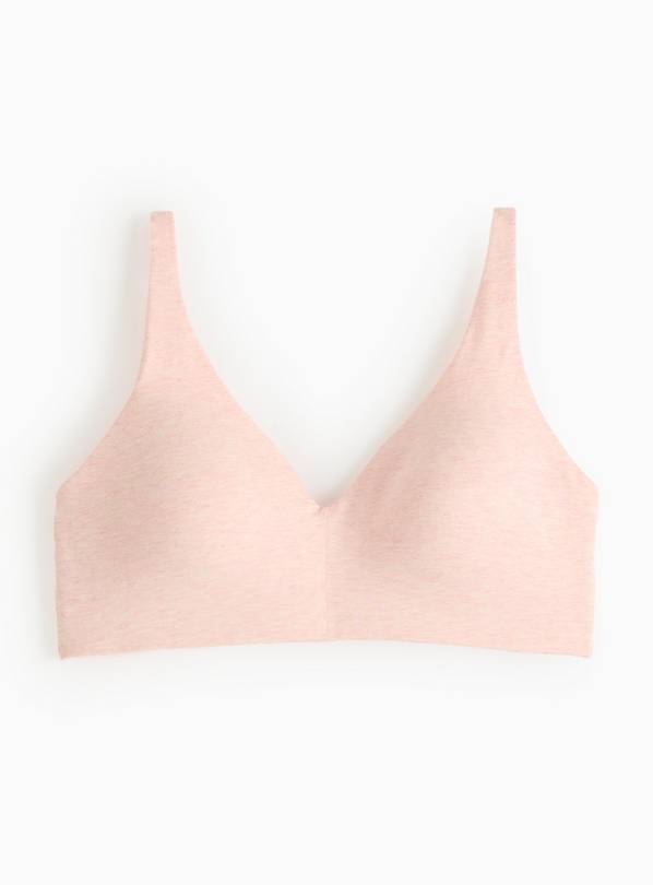 Cottonform™  Pink Ribbed Plunge Bra 34A