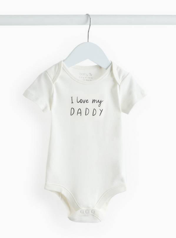 Cream I Love My Daddy Slogan Bodysuit   3-6 months