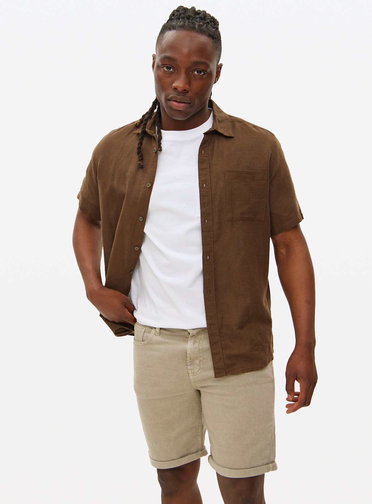 Men's Grey Garment Dye Denim Shorts