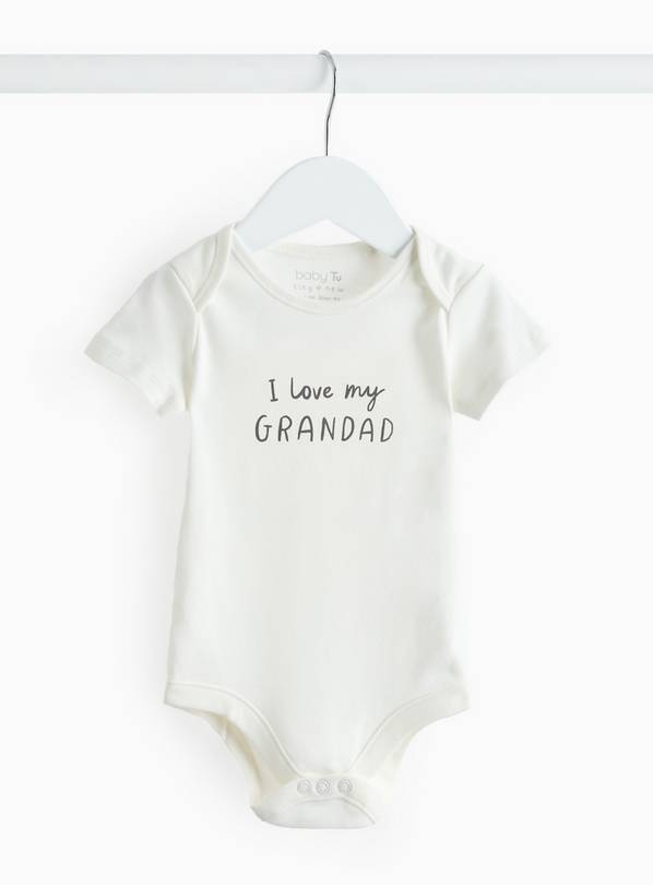 Cream I Love My Grandad Slogan Bodysuit   Up to 1 mth