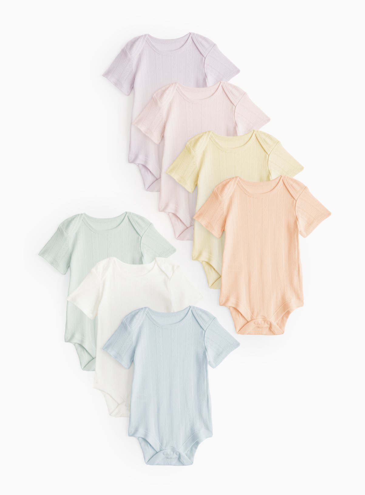 Pastel Pointelle Bodysuits 7 Pack 2-3 years