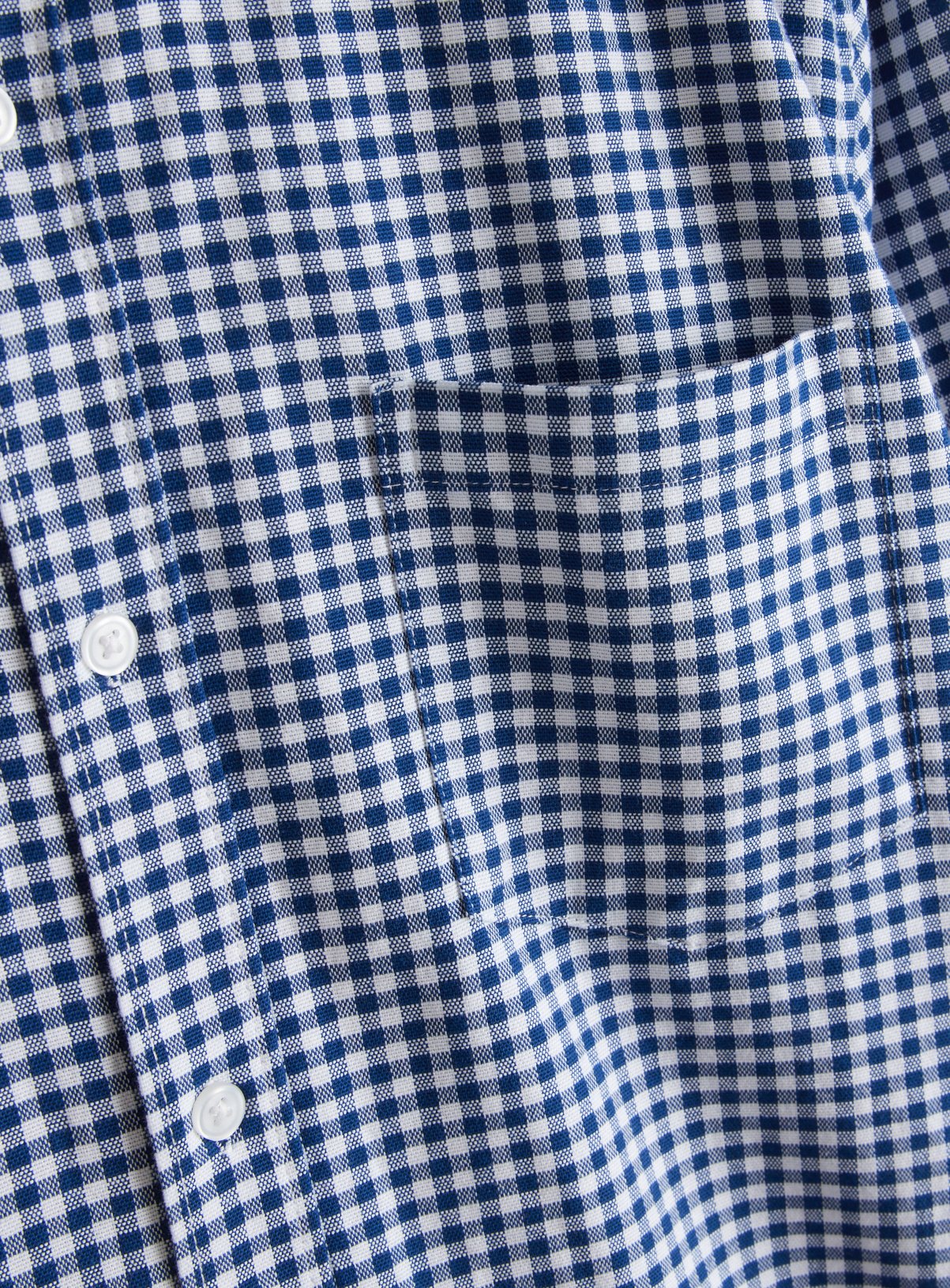 Navy Gingham Slim-Fit Oxford Shirt  XXXL - Image 4 thumbnail