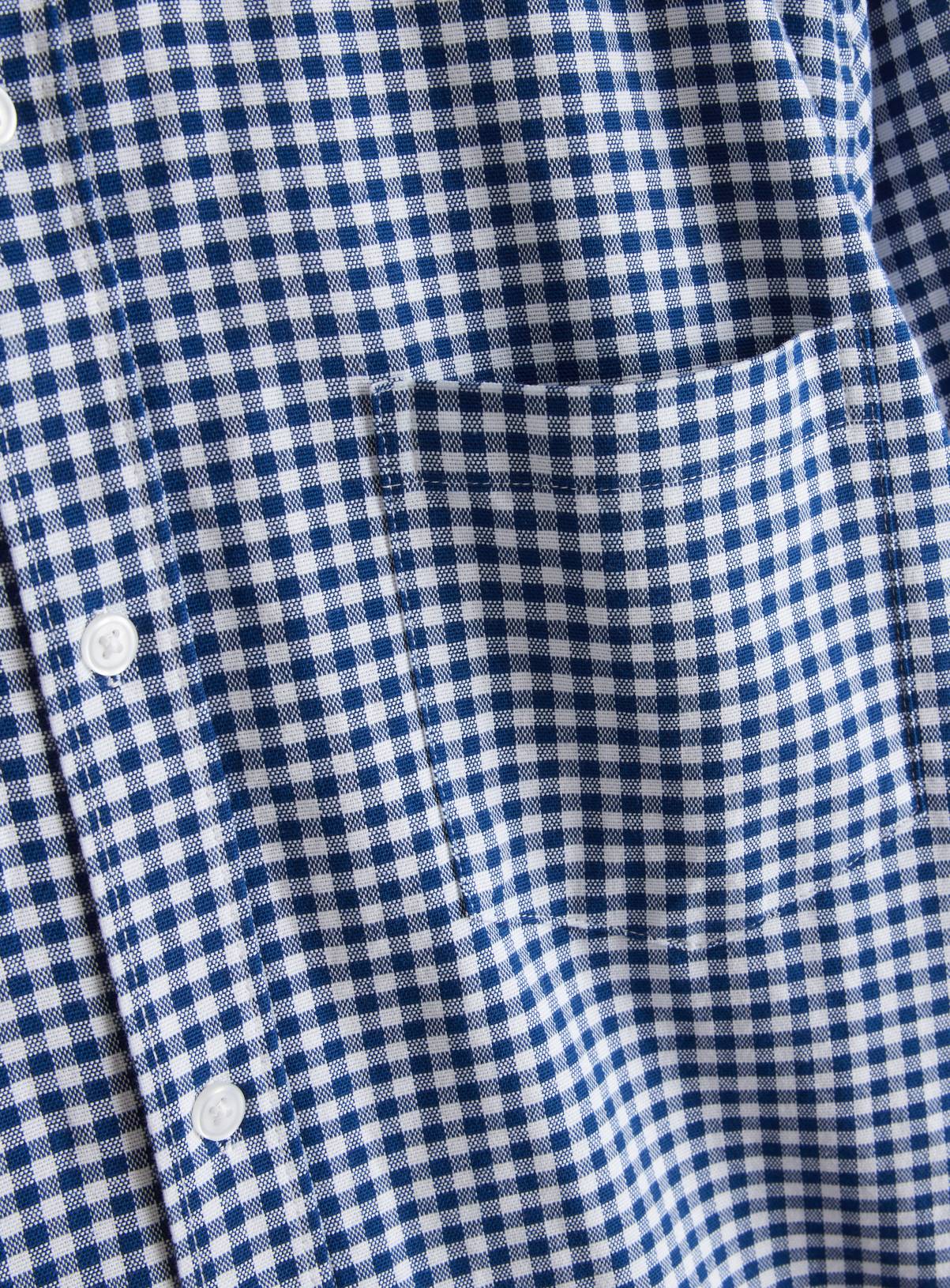 Navy Gingham Slim-Fit Oxford Shirt  XXXL - Image 4