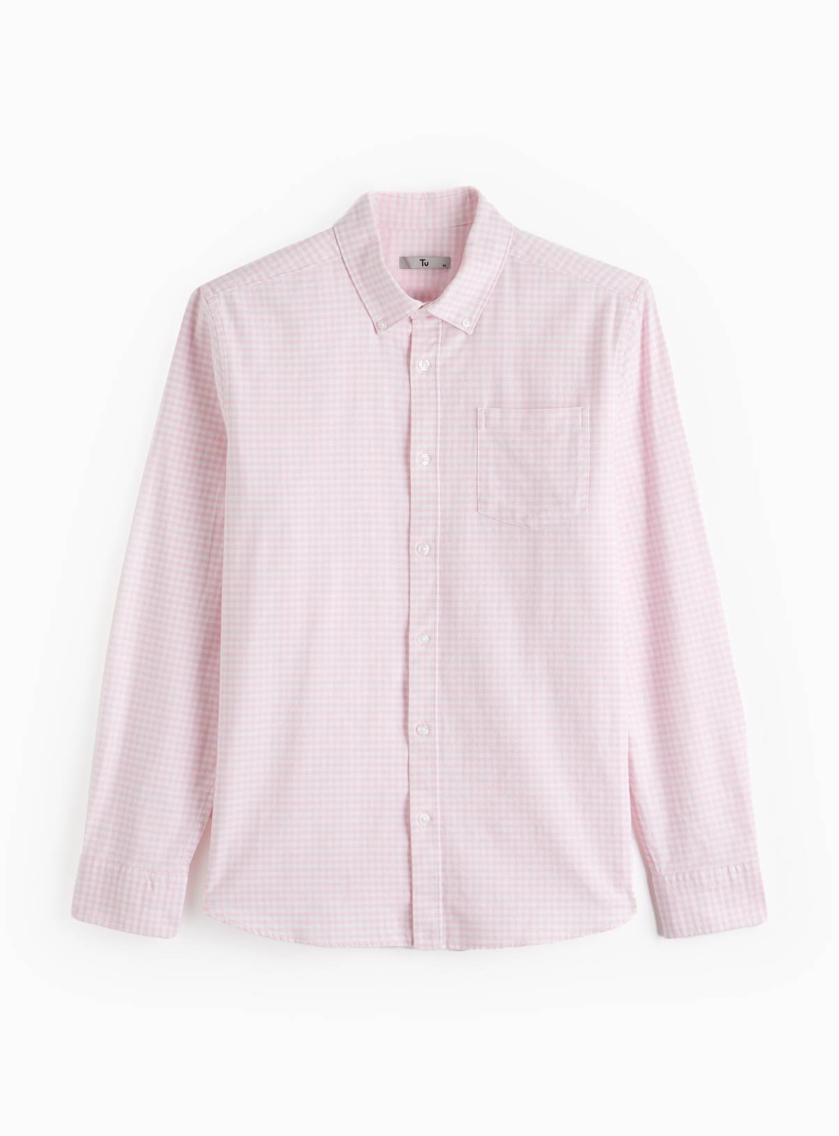 Pink Gingham Slim-Fit Oxford Shirt  L - Image 3