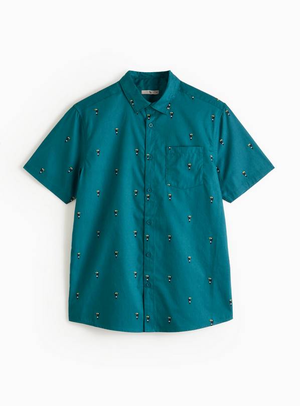 Teal Toucan Printed Shirt M
