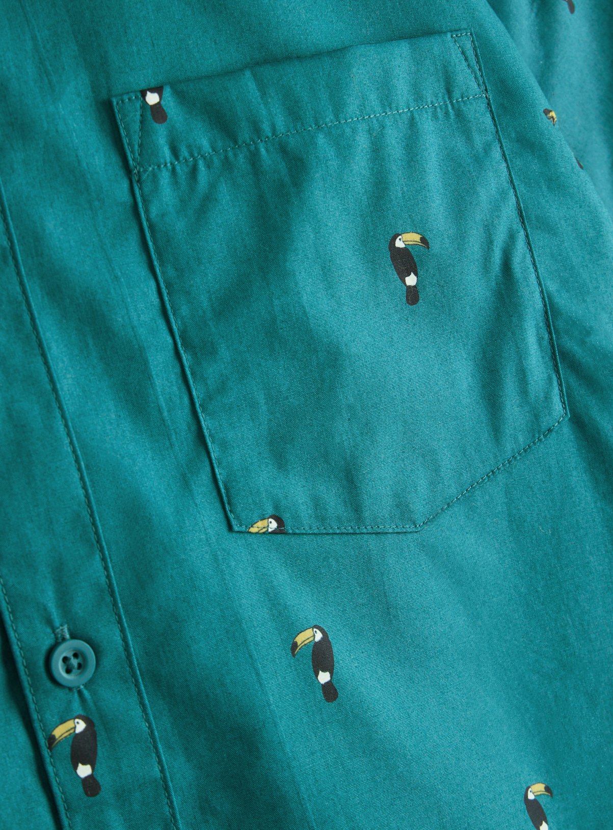 Teal Toucan Printed Shirt XL - Image 4 thumbnail