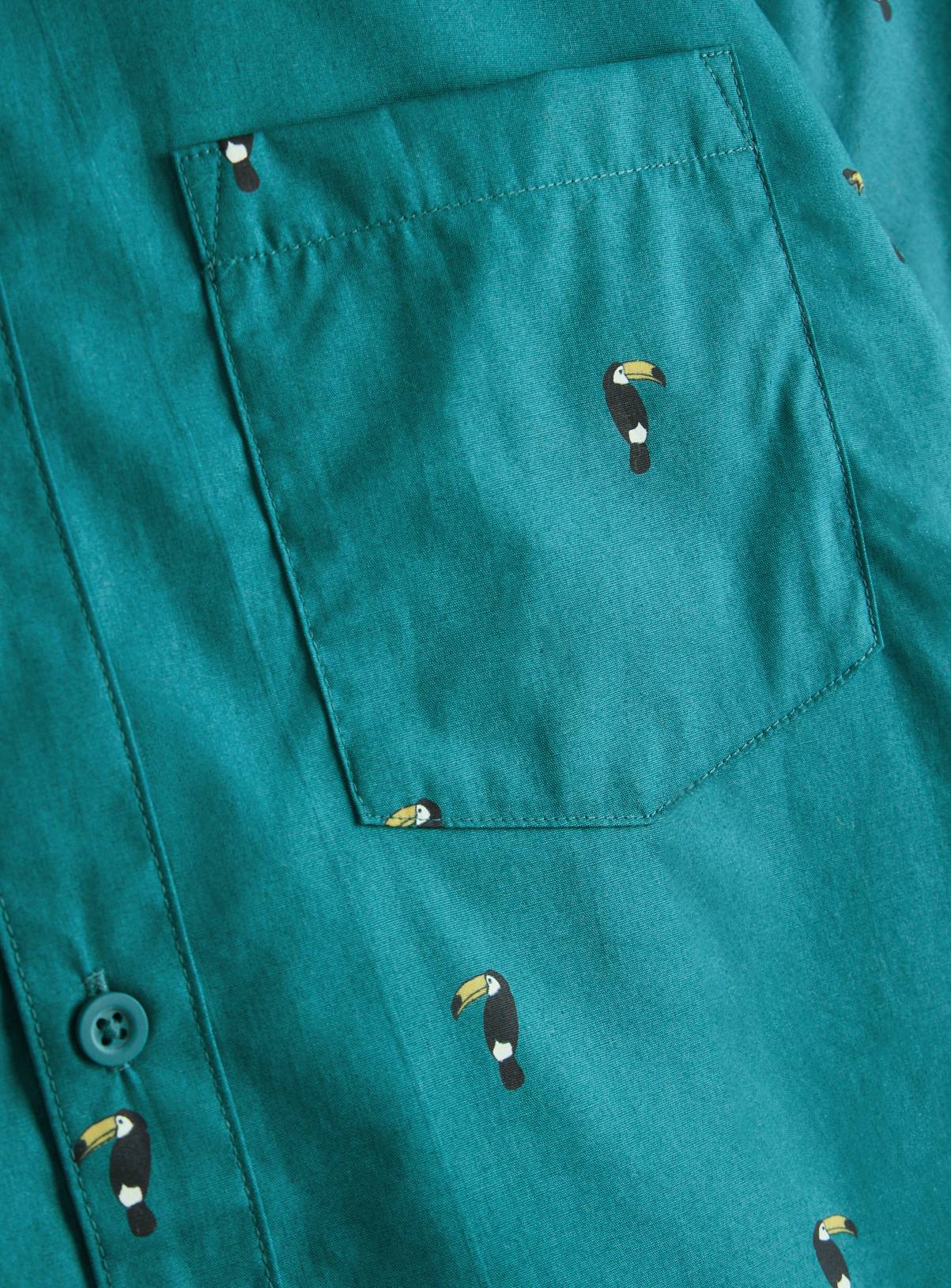 Teal Toucan Printed Shirt XL - Image 4