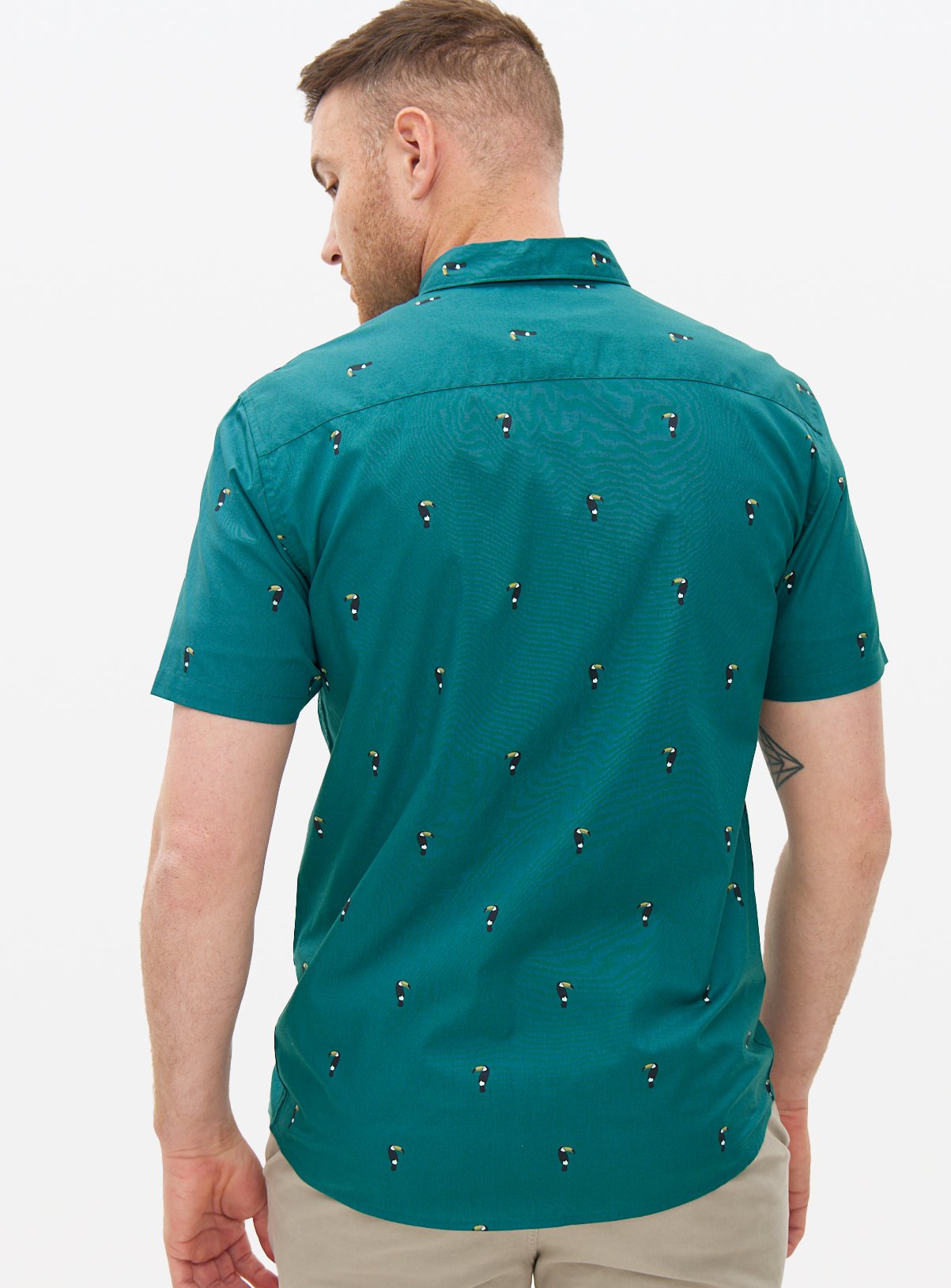 Teal Toucan Printed Shirt XL - Image 5 thumbnail
