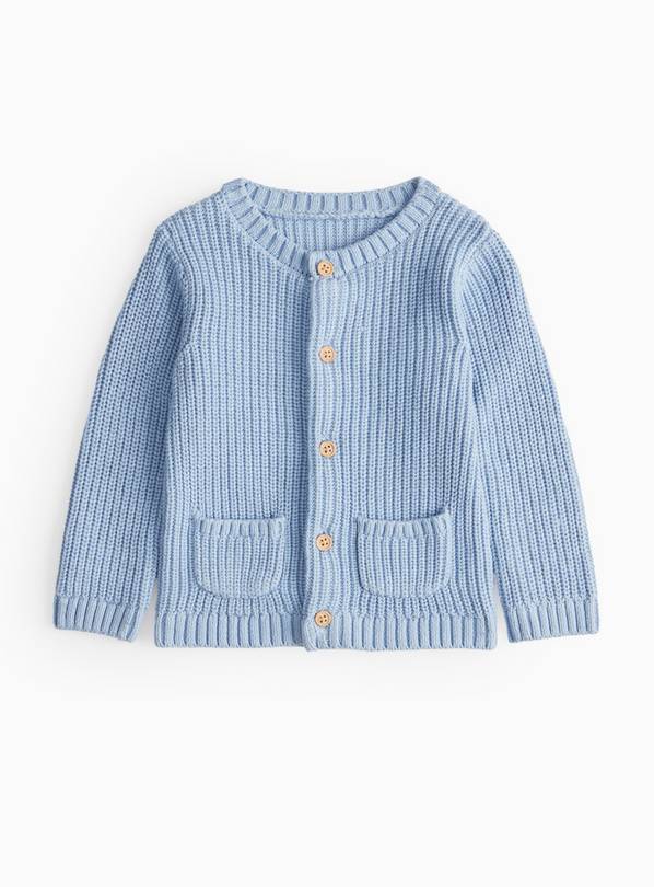 Blue Embroidered Little One Knit Cardigan Up to 3 mths