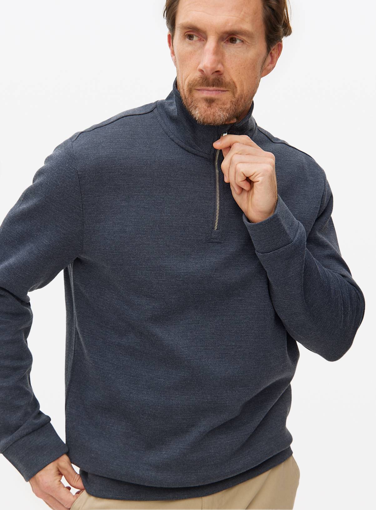 Elevated Navy Half-Zip Sweatshirt XL - Image 1