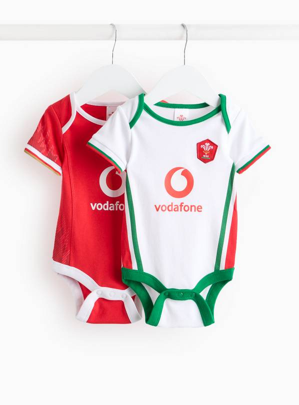 Wales Rugby Licensed Kit Bodysuit 2 Pack Up to 3 mths