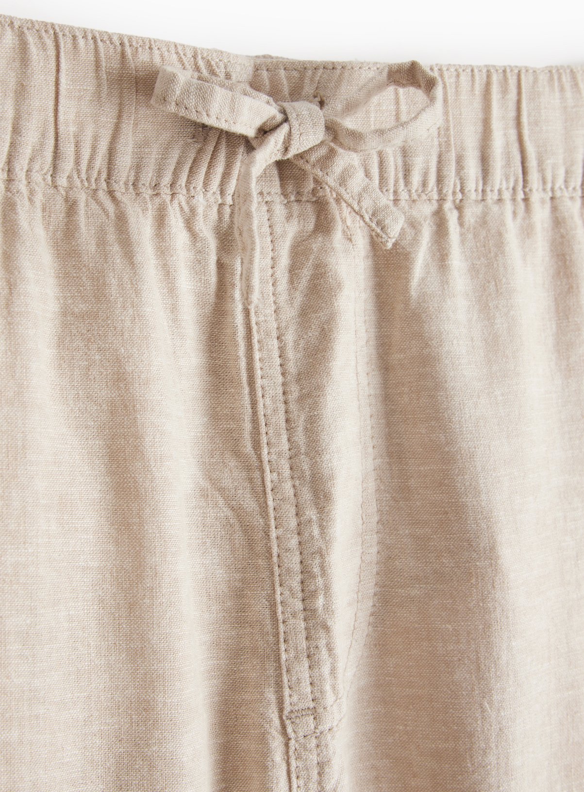 Stone Linen Blend Straight Leg Trousers 44S - Image 4 thumbnail