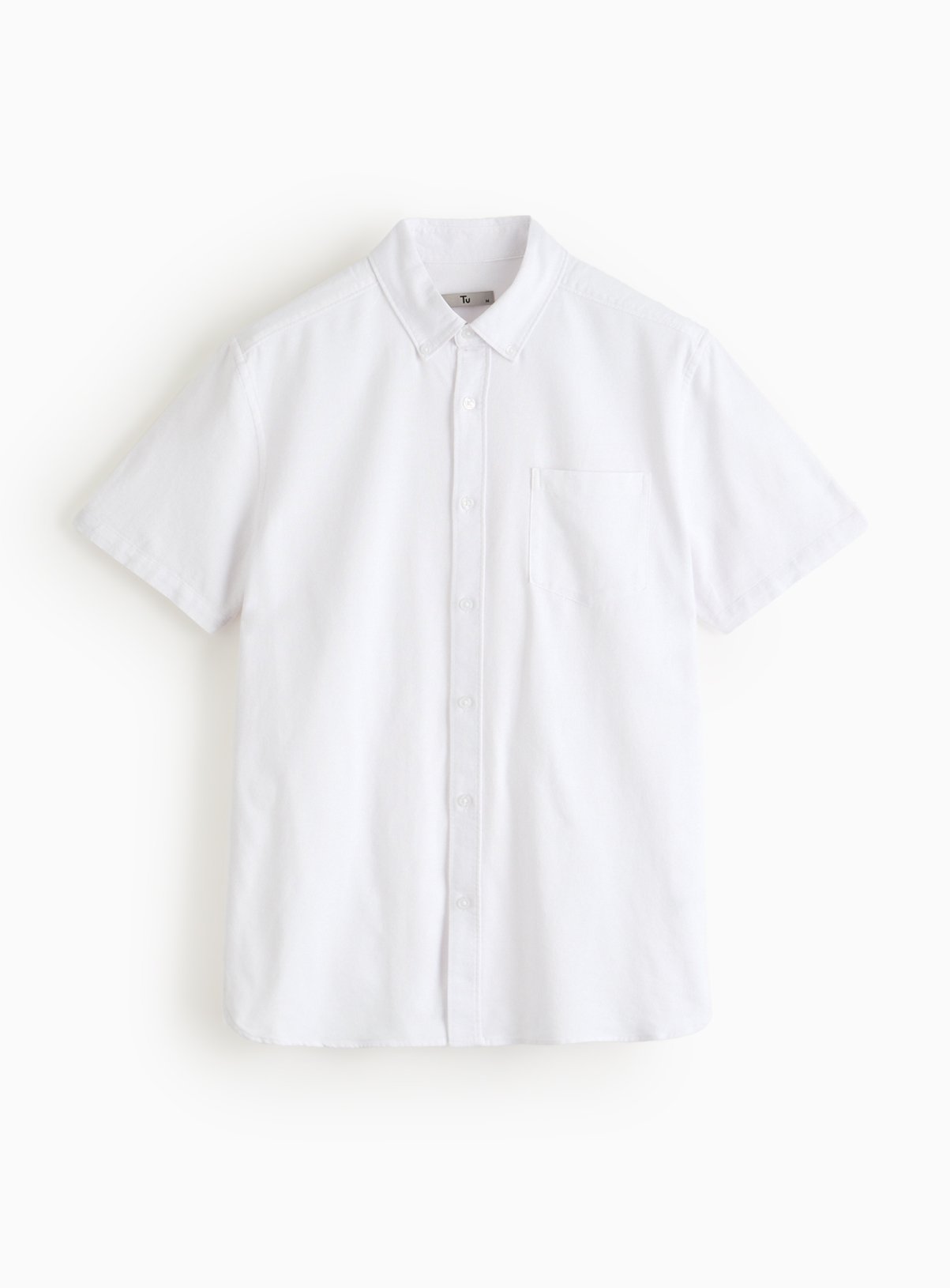 White Short Sleeve Slim Fit Oxford Shirt M - Image 3 thumbnail