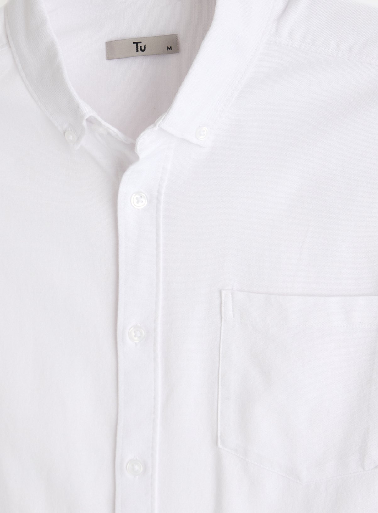 White Short Sleeve Slim Fit Oxford Shirt M - Image 4 thumbnail