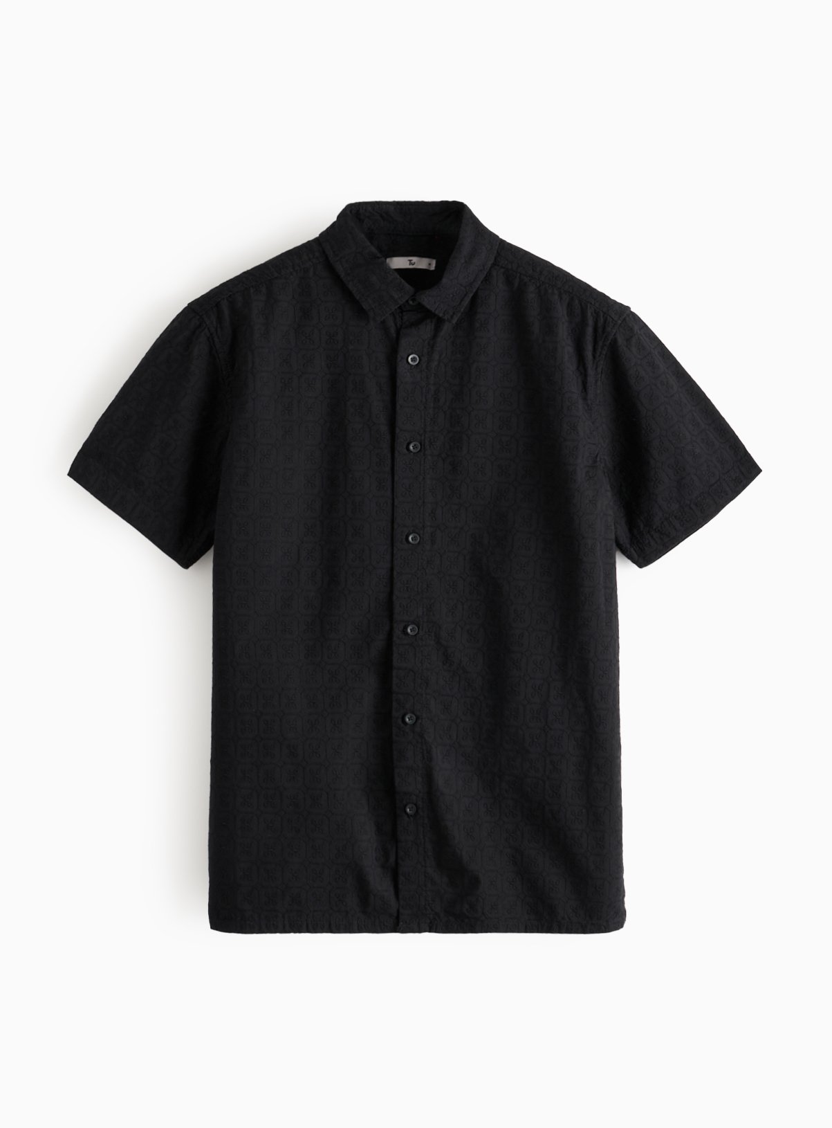 Black Short Sleeve Broderie Shirt XL - Image 3 thumbnail