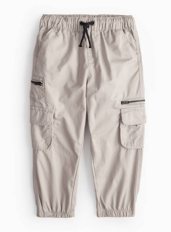 Light Grey Cuffed Cargo Trousers 1-2 years