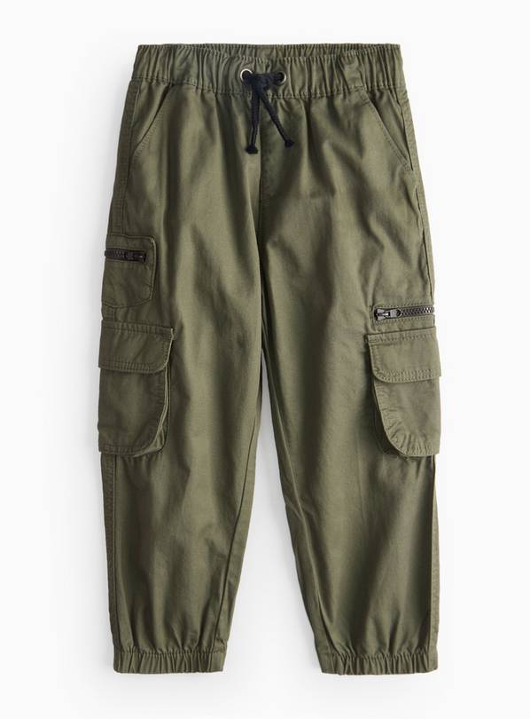 Khaki Cuffed Cargo Trousers 1-2 years