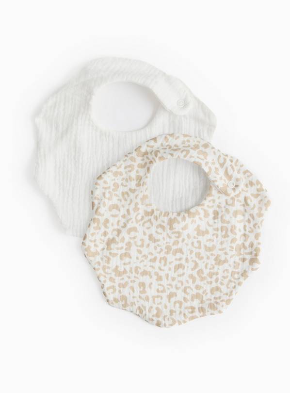 Scallop Trim Cotton Bibs 2 Pack One Size