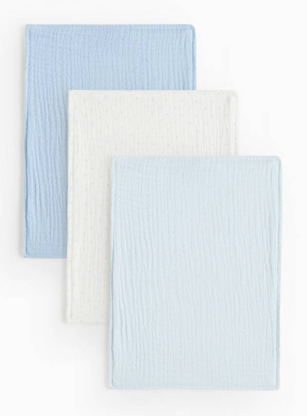 Blue Dribble Cloths 3 Pack One Size